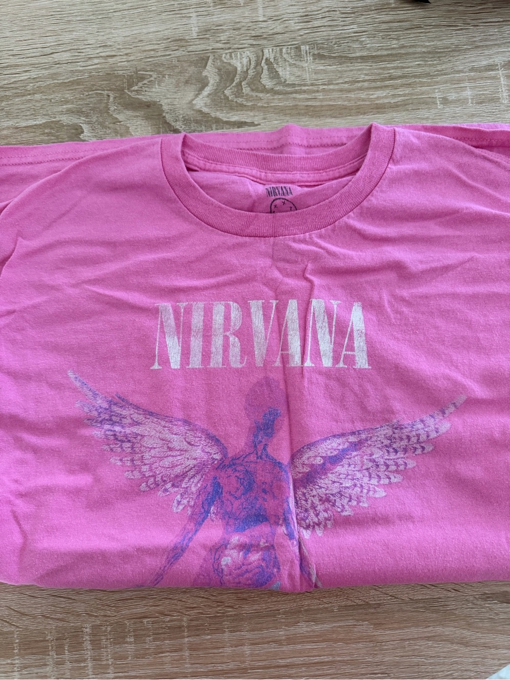 NIRVANA Pink Graphic Short Sleeve Tee with White Logo